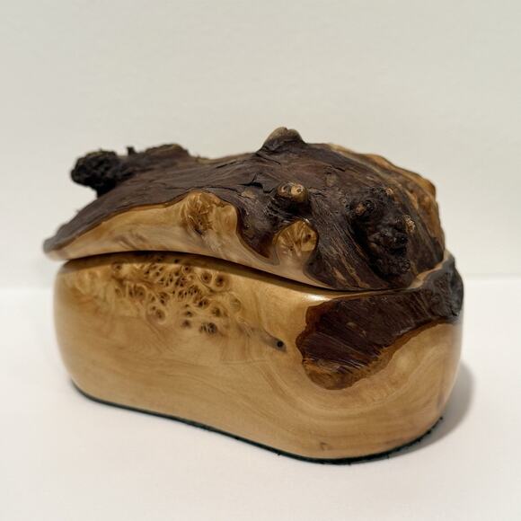 Kris Sacksteder Handmade Yellow Burl Wood Lidded Trinket Box Weird Woods Seattle - Picture 7 of 12